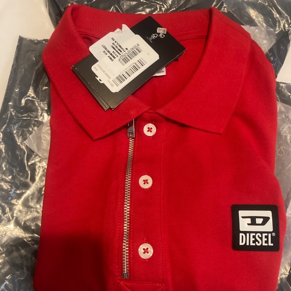 Diesel T-Harry Racing Red Polo Shirt - Picture 2 of 5